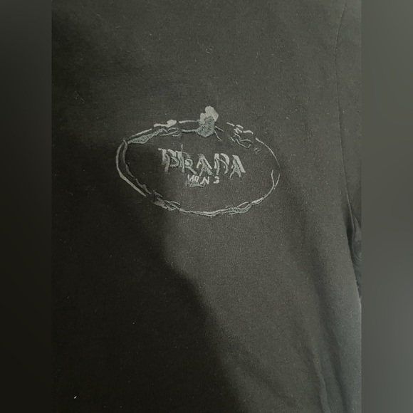 Prada Men's Charcoal Tee - Picture 2 of 12